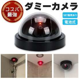 ダミーカメラ ドーム型 防犯 防犯グッズ 屋内 屋外 監視カメラ ダミー 防犯カメラ 偽物 偽 電池式 セキュリティ 対策 天井 壁付け 屋根 軒下 ランプ 点滅 空き巣 泥棒 家 自宅 お店 マンション アパート 犯罪 防止 壁 玄関 セキュリティー 闇バイト 侵入防止 小型 小さい