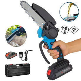 チェーンソー 充電式 コードレス 電動のこぎり のこぎり レシプロソー 剪定ばさみ 【自動給油へグレードアップ】 枝切りはさみ 6インチ 小型電動チェーンソー (マキタ バッテリー対応) 電動 小型 ハンディチェーンソー 安全ロック 軽量 木工切断 農業 家庭用 枝切り 高枝切り