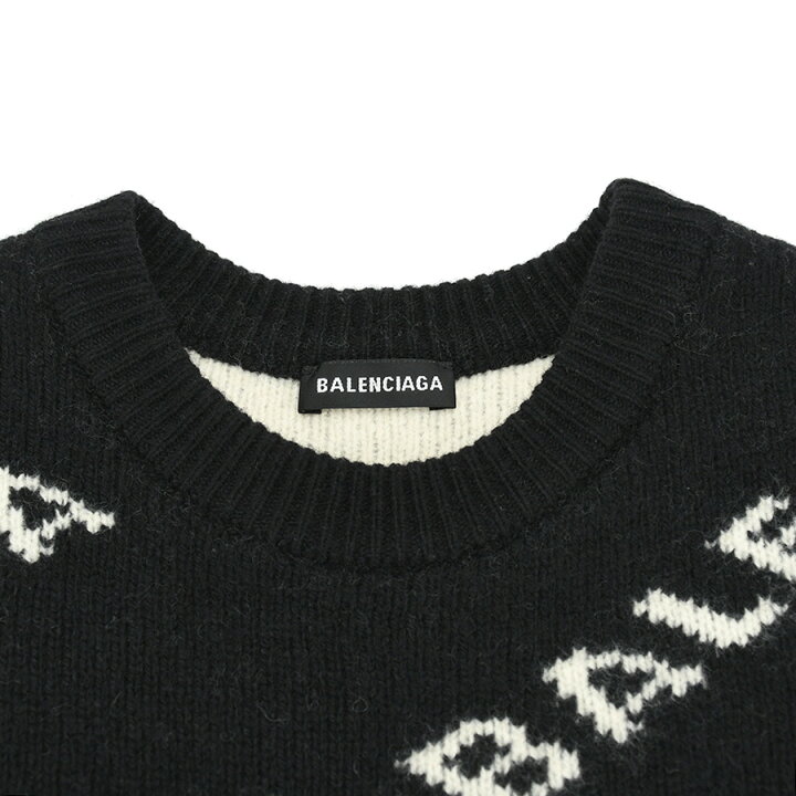 楽天市場】バレンシアガ BALENCIAGA 総柄ロゴ ニット セーター クルー 
