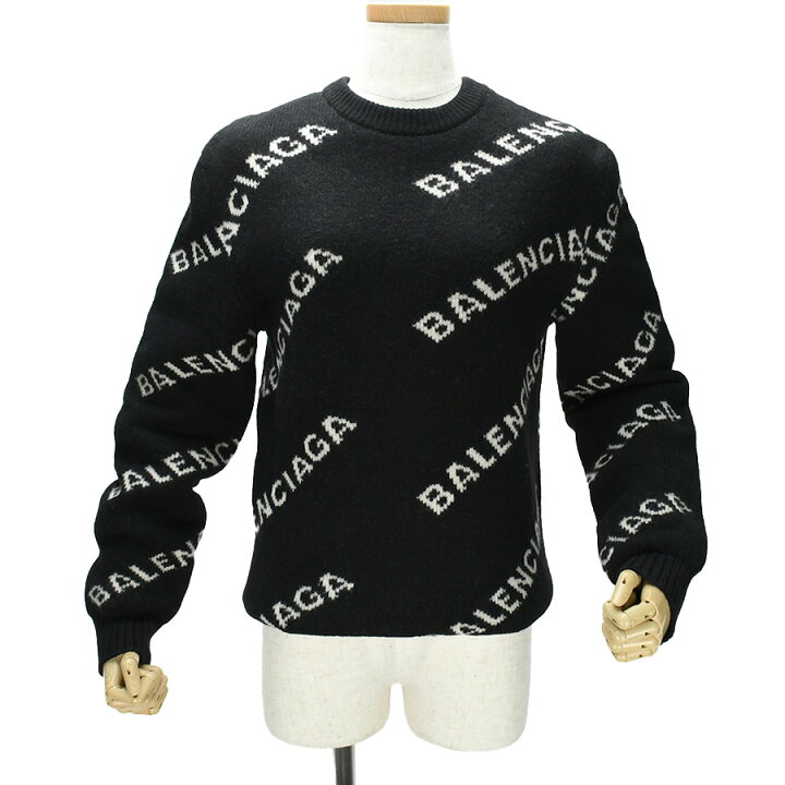 楽天市場】バレンシアガ BALENCIAGA 総柄ロゴ ニット セーター クルー 