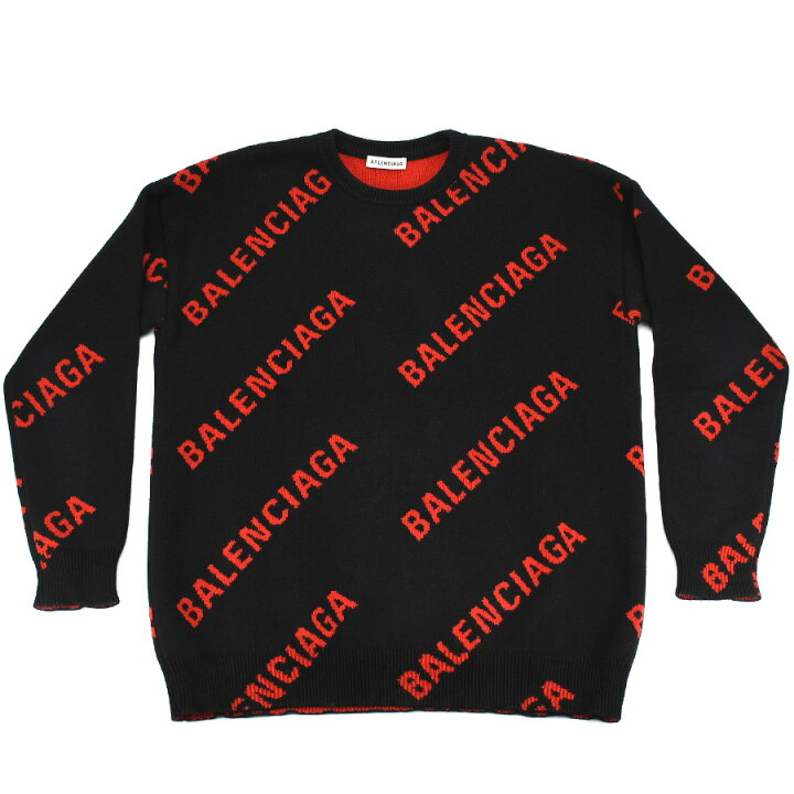 楽天市場】バレンシアガ BALENCIAGA ロゴ総柄 クルーネック ニット  