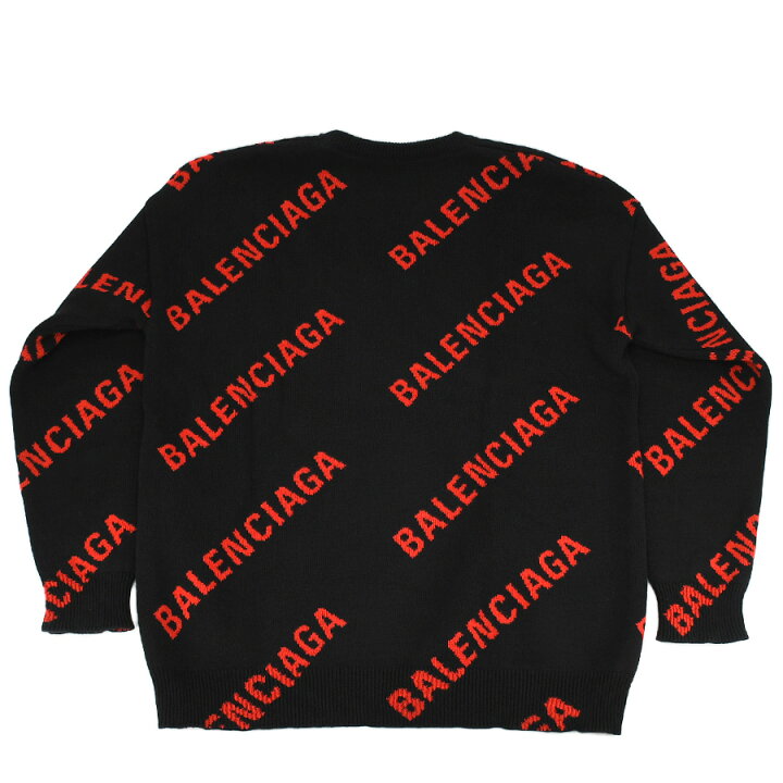 バレンシアガ 23AW 761596 T1673 ロゴ総柄クルーネックニット メンズ L  