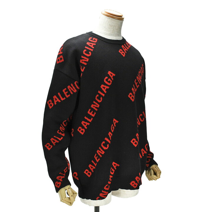 楽天市場】バレンシアガ BALENCIAGA ロゴ総柄 クルーネック ニット 
