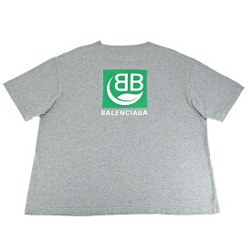 ＼＼クーポンで値引！ポイント5倍！／／ バレンシアガ BALENCIAGA Tシャツ 半袖 クルーネック BBロゴ リーフ プリント 594579 コットン グレー サイズL トップス カットソー 【中古】