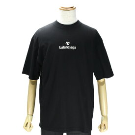 バレンシアガ BALENCIAGA ロゴ 半袖 Tシャツ クルーネック 612966 コットン ブラック 黒 サイズXS カットソー アパレル メンズ レディース【中古】