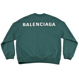 バレンシアガ BALENCIAGA バックロゴ スウェット トレーナー クルーネック 556147 コットン グリーン 緑 サイズXS プルオーバー トップス メンズ レディース 【中古】