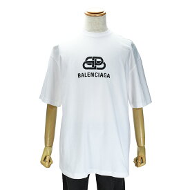 バレンシアガ BALENCIAGA BBロゴ 半袖 Tシャツ クルーネック 570803 コットン ホワイト 白 サイズXS カットソー アパレル メンズ レディース 【中古】