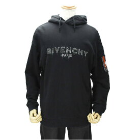 ＼＼クーポンで値引！ポイント5倍！／／ ジバンシィ GIVENCHY パーカー BMJ08V3 プルオーバー フーディー ブラック 黒 コットン #S ロゴ 安全ピン メンズ【中古】