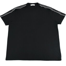 【クーポンでお得×さらにポイントUP】 ジバンシィ GIVENCHY ショルダー ロゴ ジャガード テープ 半袖 Tシャツ BM70UJ3002 ブラック 黒 サイズM トップス カットソー クルーネック Uネックス メンズ【中古】