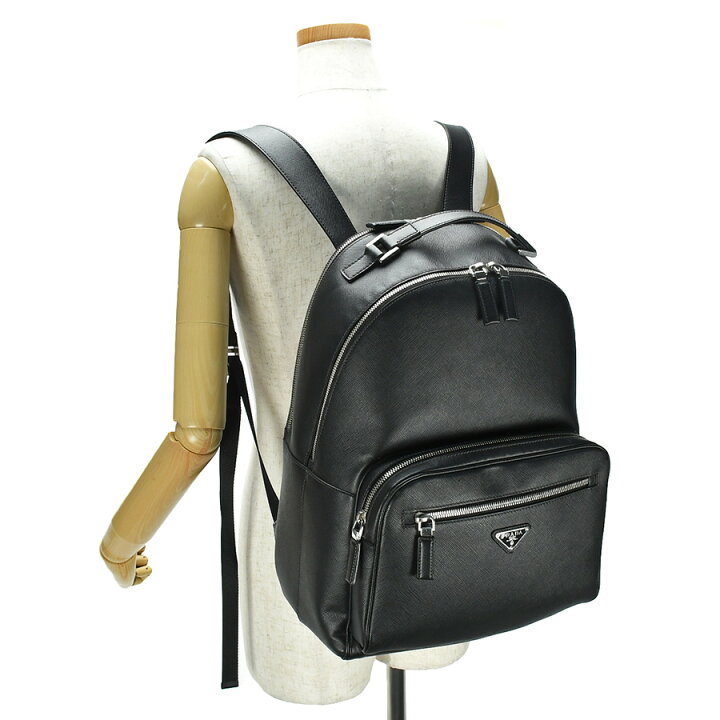 PRADA リュック 三角ロゴ ブラック レザー シルバー金具 ミニリュック 