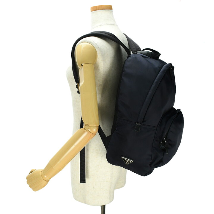 楽天市場】プラダ PRADA バックパック リュック 2VZ066 ネイビー  