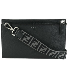 フェンディ FENDI ショルダーバッグ ショルダーウォレット クラッチバッグ 7M0255 FFファブリック ズッカ ブラック 黒 レザー 【中古】