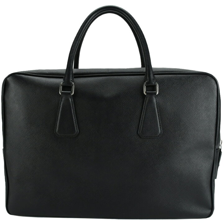 PRADA】ビジネスバッグ 三角ロゴプレート サフィアーノレザー ネイビー  