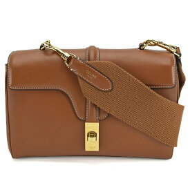 【クーポンで値引×さらにポイントUP】 セリーヌ CELINE ティーン ソフト16 セーズ ショルダーバッグ 196853 レザー タン ブラウン ゴールド金具 斜め掛け レディース 【中古】