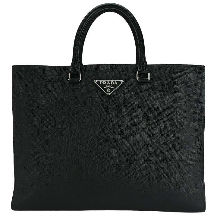 美品 プラダ サフィアーノ レザー ロゴ 2WAY トート バッグ 斜め掛け 