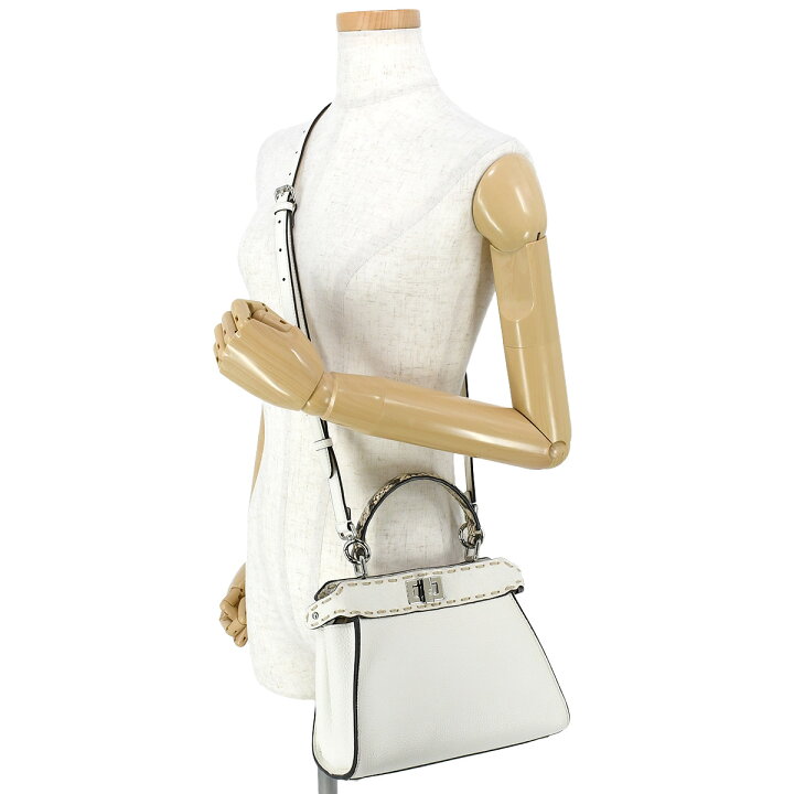 FENDI ピーカブー ミニ スモール セレリア レザー ハンドバッグ 