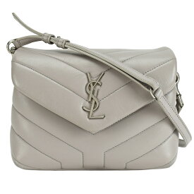 【クーポンで値引×さらにポイントUP】 サンローラン SAINT LAURENT PARIS ルル トイバッグ ショルダーバッグ クラッチバッグ 467072 レザー グレー シルバー金具 ポシェット 斜め掛け 【中古】