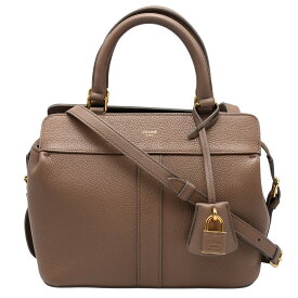 【クーポンで値引×さらにポイントUP】 セリーヌ CELINE スモール カバ ドゥ フランス 191963 ハンドバッグ 2way ショルダー レザー ペブル グレージュ グレー ベージュ レディース【中古】