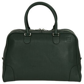 【クーポンでお得×さらにポイントUP】 ロエベ LOEWE アナグラム アマソナ44 ボストンバッグ トラベルバッグ ハンドバッグ 旅行 出張 メンズ レディース レザー ダーク グリーン【中古】