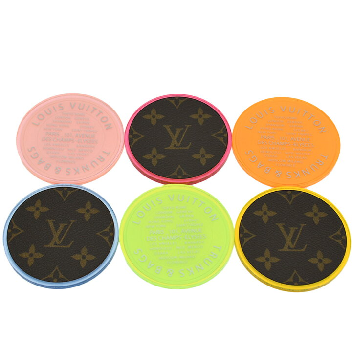 楽天市場】ルイヴィトン LOUIS VUITTON コースター GI0489 6枚セット  