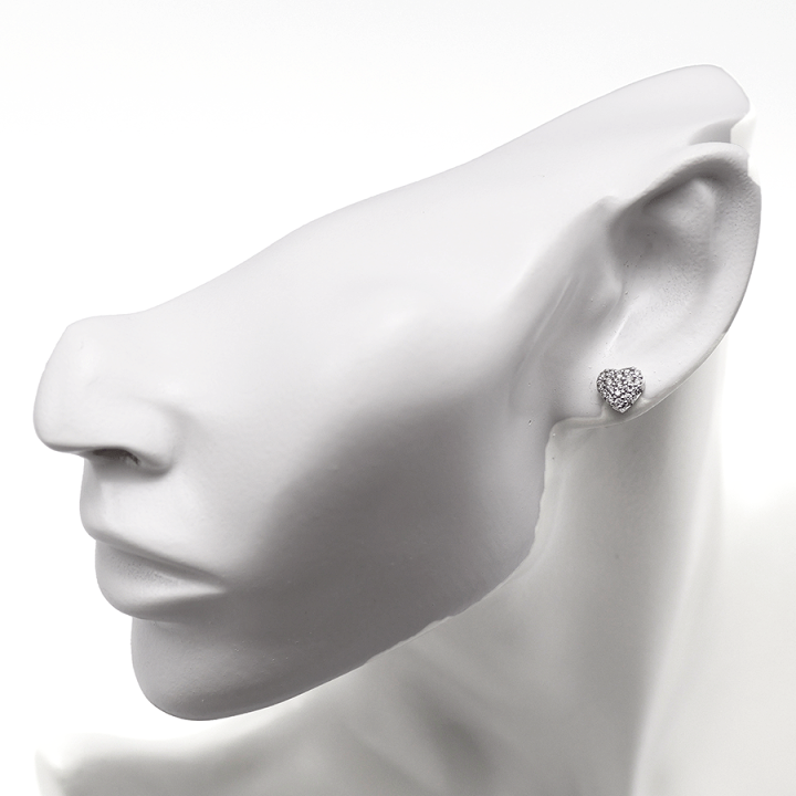 美品 ポンテヴェキオ ハート ダイヤ ピアス K18WG ポンテヴェキオ ダイヤモンド ハートピアス