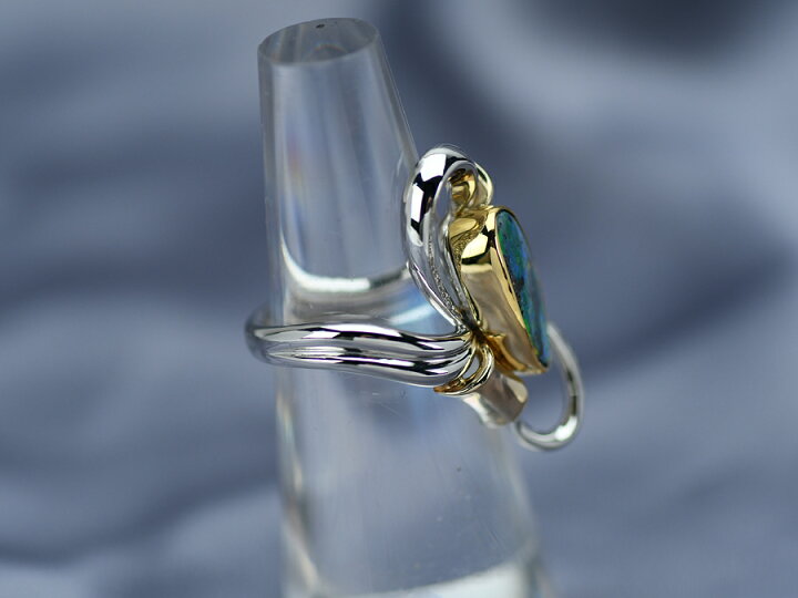 楽天市場】鑑別書付 K18/Pt900 ファッションリング ボルダーオパール  