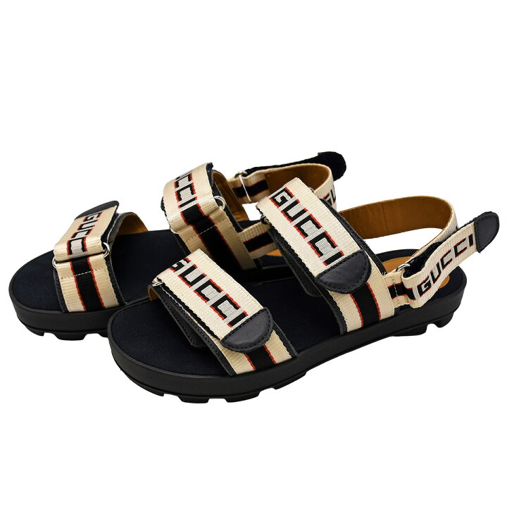 楽天市場】グッチ GUCCI ストライプ ストラップ サンダル ロゴ 