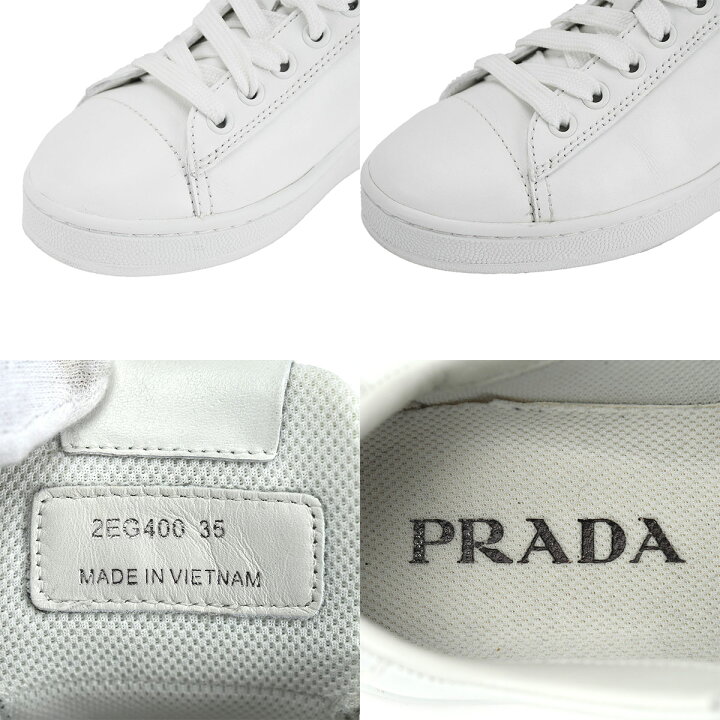 楽天市場】プラダ PRADA ロゴ ローカット スニーカー 2EG400 ホワイト 