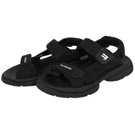 【クーポンでお得×さらにポイントUP】 バレンシアガ BALENCIAGA TOURIST ツーリスト サンダル テクニカルサンダル ロゴエンブロイダリー メンズ 黒 ブラック #27.5cm 706279【中古】