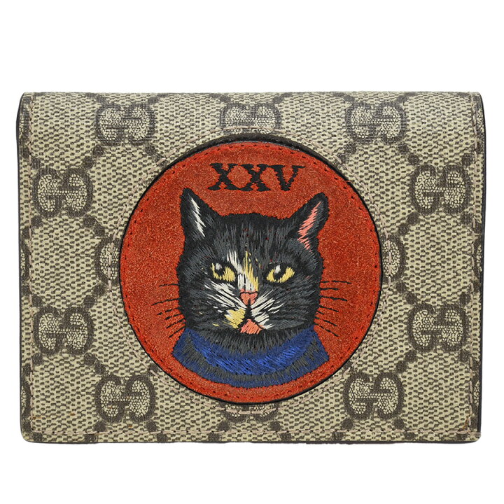 楽天市場】グッチ GUCCI 二つ折り財布 ミスティックキャット 499380 GG  
