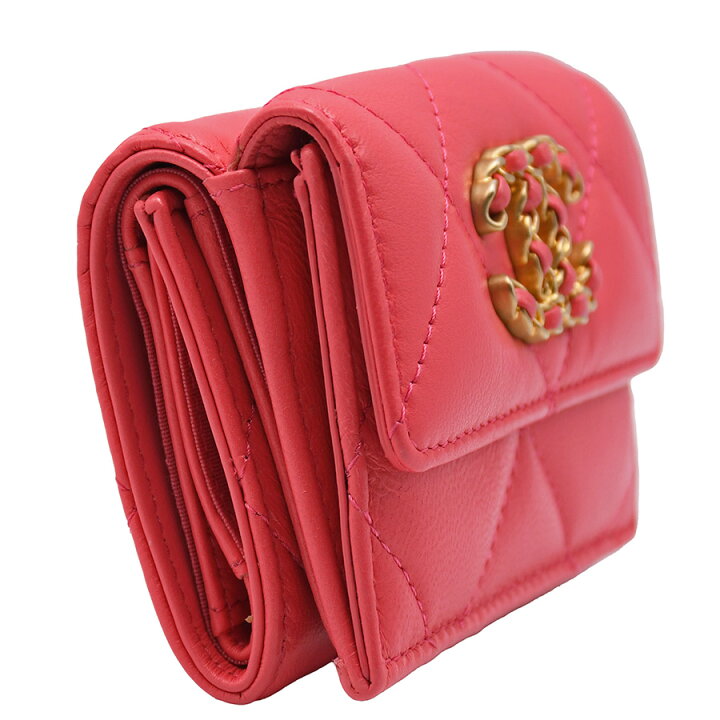 シャネル CHANEL 19 スモール フラップ ウォレット ナインティーン 三  