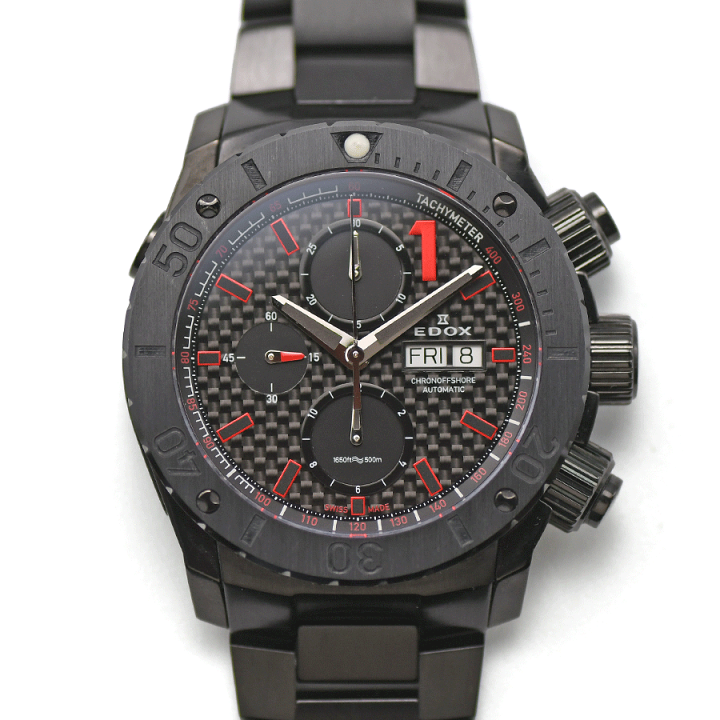 中古)EDOX エドックス クラス1 クロノグラフ ブラック 01114-3