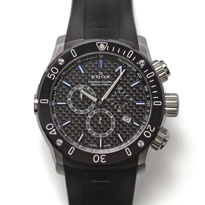 EDOX クロノグラフ 腕時計 500m防水