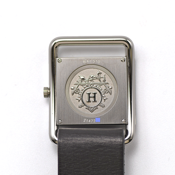 稼動品】HERMES エルメス バレニア 時計 黒文字盤 デイト 新品