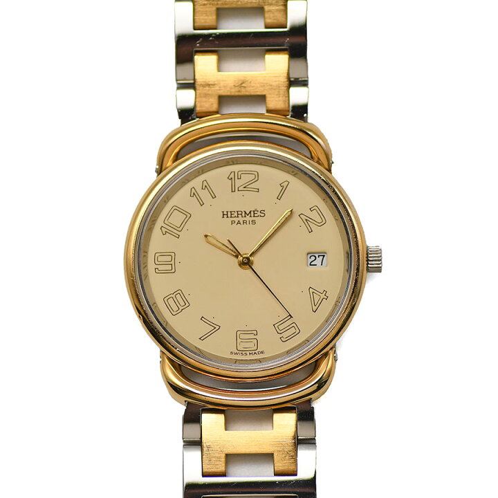 楽天市場】エルメス HERMES プルマン コンビ SS/GP クォーツ  