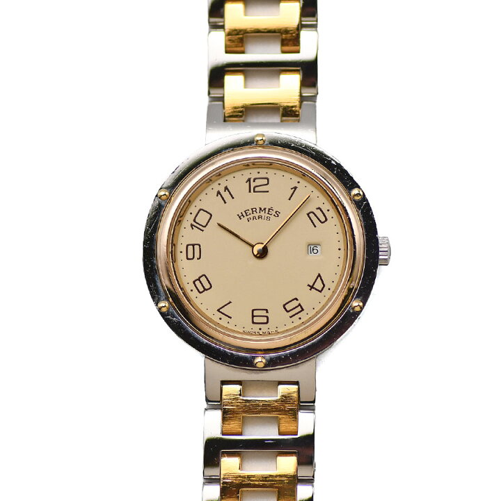 楽天市場】エルメス HERMES クリッパー コンビ 30MM クォーツ SS/GP  