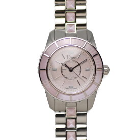 ディオール Dior クリスタル CD112110 クォーツ シェル文字盤 レディース 女性用 婦人用 腕時計 研磨仕上げ済み 【中古】