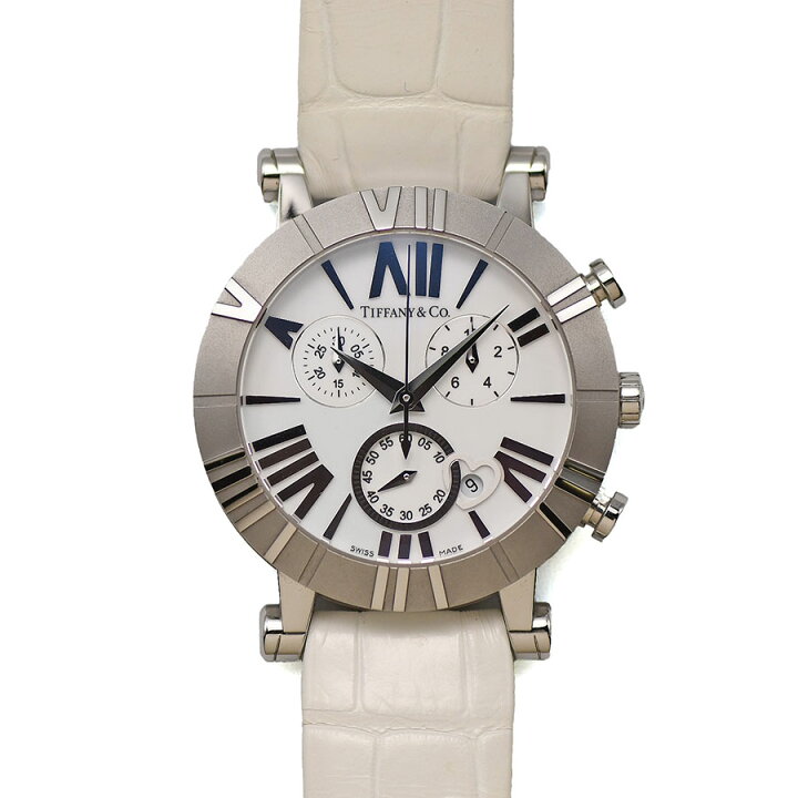ティファニー アトラス Z1301 クォーツ クロノ レザー レディース 時計  