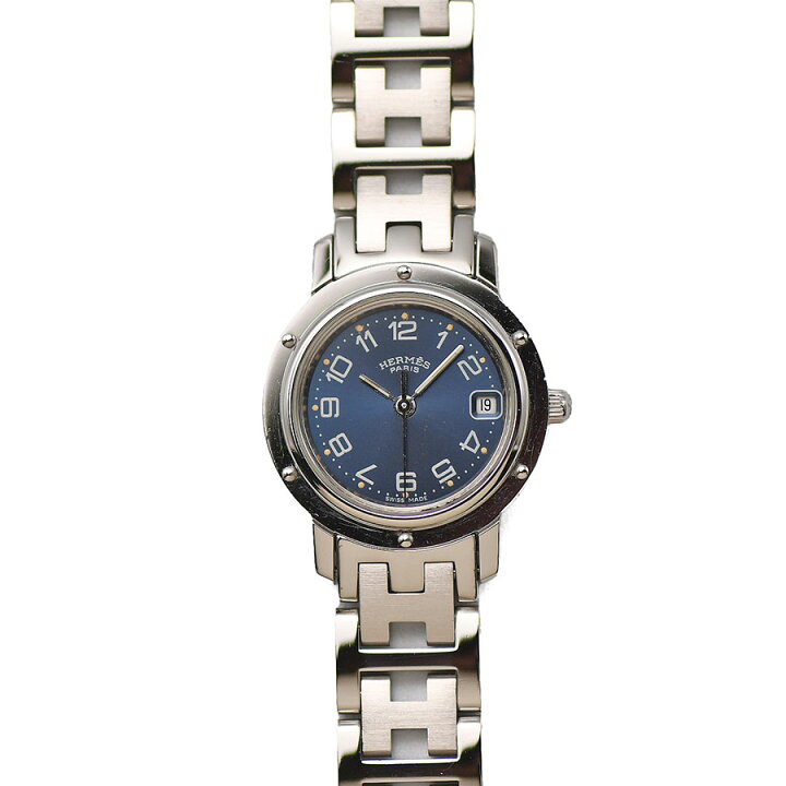 楽天市場】エルメス HERMES クリッパー CL4.210 クォーツ ブルー 青  