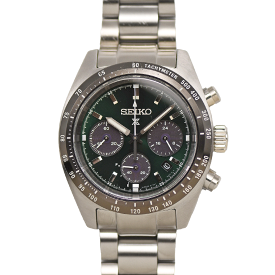 ＼＼クーポンで値引！ポイント5倍！／／ セイコー SEIKO プロスペックス スピードタイマー ソーラー クロノグラフ SBDL107 グリーン文字盤 メンズ 腕時計 研磨仕上げ済み 【中古】