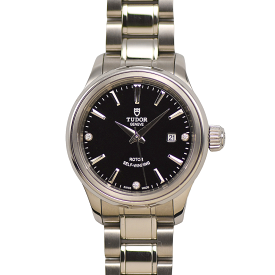 [最終日5％OFFクーポン！さらにP5倍！] TUDOR チューダー チュードル STYLE スタイル オートマティック 12100 ブラック 黒文字盤 3Pダイヤ入り レディース 女性用 腕時計 【中古】
