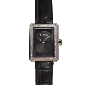[期間限定クーポン×ポイント5倍] シャネル CHANEL ボーイフレンド H4883 クォーツ ダイヤベゼル SS/レザー レディース 女性用 婦人用 腕時計 研磨仕上げ済み 【中古】