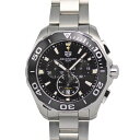 タグホイヤー TAG Heuer アクアレーサー クロノグラフ メンズ クォーツ 300m防水 ブラック文字盤 CAY111A.BA0927 研磨仕上げ済み 【中古】
