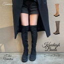 《10%OFF★ポイント5倍》ブーツ ストレッチニーハイ レディース ボリュームソール スエード素材 ニーハイブーツ 厚底ブーツ 黒 厚底 ニーハイ ブーツ レディース 歩きやすい ロング 履きやすい スエードニーハイ コーディネート