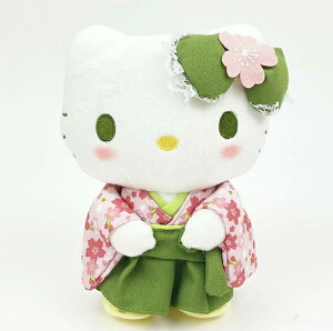 サンリオキャラクターズ 抹茶着物 ハローキティ  Sサイズ 抹茶 袴 ぬいぐるみ 日本 お土産 プレゼント
