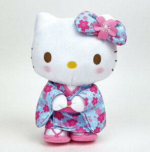 サンリオキャラクターズ ハローキティ 桜着物 水色 Sサイズ ぬいぐるみ サクラ 着物 日本 日本 お土産 プレゼント