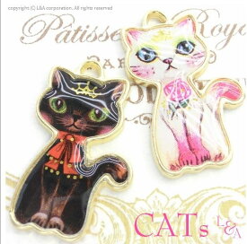 ねこちゃん かわいいトップパーツ “CAT”リアルパーツ ペンダントトップ ネコ 猫 cat