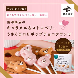 ☆手作りバレンタインキット うさくまロリポップチョコクランチ / 1セット ( 10本 ) ラッピング付き 【 富澤商店 公式 】