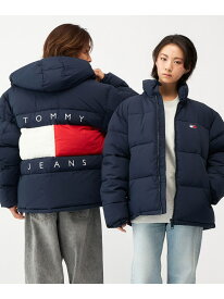 フーデッドフラッグパッファジャケット TOMMY JEANS トミーヒルフィガー ジャケット・アウター ダウンジャケット・ダウンベスト ネイビー ホワイト【送料無料】[Rakuten Fashion]