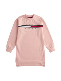GIRLS リブインサートクルーネックワンピース TOMMY HILFIGER トミーヒルフィガー ワンピース・ドレス その他のワンピース・ドレス グレー ピンク【送料無料】[Rakuten Fashion]